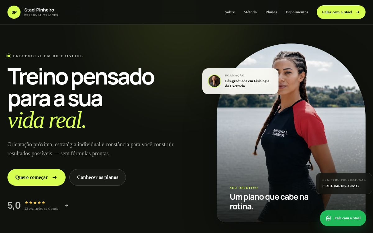 Captura do site Stael Pinheiro